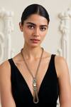 Buy_Tad Accessories_Green Antique Finish Kundan Polki Necklace _at_Aza_Fashions