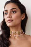 Buy Tad Accessories Pink Gold Finish Kundan Necklace at Aza Fashions Buy_Tad Accessories_Pink Gold Finish Kundan Necklace _at_Aza_Fashions