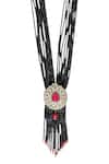 Tad Accessories_Black Two Tone Crystal Bead Necklace _Online_at_Aza_Fashions