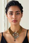 Buy_Tad Accessories_Multi Color Gold Finish Imitation Kundan Necklace_at_Aza_Fashions