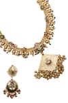 Shop_Tad Accessories_Gold Plated Crystals Finish Imitation Kundan Necklace Set _at_Aza_Fashions