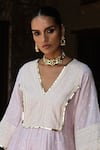 Buy_Preevin_Pink Chanderi Silk, Tulle Sequins, Big Border Onion Anarkali With Pant 