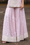 Preevin_Pink Chanderi Silk, Tulle Onion Big Border Straight Sharara Set With Dupatta _Online_at_Aza_Fashions