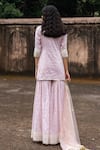 Shop_Preevin_Pink Chanderi Silk, Tulle Onion Big Border Straight Sharara Set With Dupatta _at_Aza_Fashions