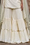 Preevin_Yellow Chanderi Silk, Lemon Dots Straight Sharara Set With Embroidered Dupatta _Online_at_Aza_Fashions
