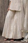 Preevin_Off White Cotton, Tulle Sequins, Big Border Straight Sharara Set With Dupatta _Online_at_Aza_Fashions