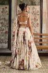 Shop_Diyarajvvir_Ivory Crepe, Organza Sequins, Beads, Embroidery V-neck Floral Print Lehenga Set _at_Aza_Fashions