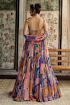 Shop_Diyarajvvir_Multi Color Crepe, Georgette Sequins, Beads, Embroidery Printed Lehenga Set _at_Aza_Fashions