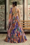 Shop_Diyarajvvir_Multi Color Crepe, Georgette Beads, Sequins Sweetheart Neck Printed Lehenga Set _at_Aza_Fashions