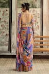 Shop_Diyarajvvir_Multi Color Crepe, Georgette Beads, Sequins Pre-draped Sharara Saree With Blouse _at_Aza_Fashions