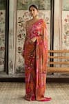 Buy_Diyarajvvir_Multi Color Crepe, Georgette Sequins, Embroidery, Pre-draped Saree With Blouse _Online_at_Aza_Fashions