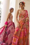 Shop_Diyarajvvir_Multi Color Crepe, Georgette Sequins, Embroidery, Pre-draped Saree With Blouse _Online_at_Aza_Fashions