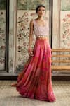 Buy_Diyarajvvir_Multi Color Crepe, Georgette, Chiffon Beads, Tassels Round Blouse Sharara Set _Online_at_Aza_Fashions