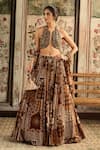 Buy_Diyarajvvir_Brown Tulle, Georgette Beads, Sequins, Embroidery Caramel Designer Lehenga Set _Online_at_Aza_Fashions