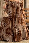 Shop_Diyarajvvir_Brown Tulle, Georgette Beads, Sequins, Embroidery Caramel Designer Lehenga Set _Online_at_Aza_Fashions