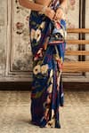 Diyarajvvir_Blue Crepe Sequins, Embroidery, Floral Print Pre-draped Skirt Saree With Blouse _Online_at_Aza_Fashions