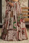 Buy_Diyarajvvir_Maroon Crepe, Georgette Embroidery, Sequins, Designer Sage Green And Lehenga Set _Online_at_Aza_Fashions