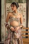 Diyarajvvir_Maroon Georgette, Crepe Sequins, Embroidery Sage Green And Designer Lehenga Set _Online_at_Aza_Fashions