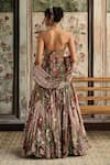 Shop_Diyarajvvir_Maroon Georgette, Crepe Sequins, Embroidery Sage Green And Designer Lehenga Set _at_Aza_Fashions