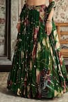 Buy_Diyarajvvir_Green Crepe, Organza, Georgette Sequins, Embroidery Floral Print Lehenga Set _Online_at_Aza_Fashions