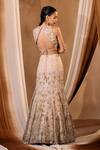 Shop_Niamh By Kriti_Gold Silk, Net, Tissue Embroidery, Sequins, Beads, Pearls Hand Lehenga Set _at_Aza_Fashions
