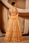 Shop_Niamh By Kriti_Orange Organza, Net Pearls, Beads, Sequins, Mirrors Embellished Lehenga Set _at_Aza_Fashions