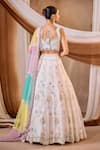 Shop_Niamh By Kriti_Multi Color Organza, Net Embroidery, Sequins, Pearls, Mirrors Lehenga Set _at_Aza_Fashions
