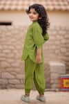 Shop_Samyukta Singhania_Green Cotton Embroidery Heart Kurta Set _at_Aza_Fashions