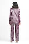 Shop_Ahi Clothing X AZA_Purple Lycra Miranda Claret Maroon Embellished Coat And Pant Set _at_Aza_Fashions