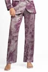 Ahi Clothing X AZA_Purple Lycra Miranda Claret Maroon Embellished Coat And Pant Set _Online_at_Aza_Fashions