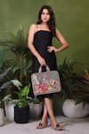 PickAleaf_Gray Garden Grey Laptop Bag _at_Aza_Fashions