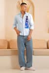 Buy_Eleven Brothers_Blue Oxford Space Jam Cotton Shirt _Online_at_Aza_Fashions