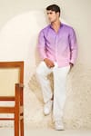 Buy_Eleven Brothers_Purple Linen Lilac Dusk Shirt _Online_at_Aza_Fashions
