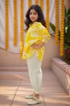 Shop Petite Pomme Yellow Cotton Pine Print Kurta Set Online at Aza Fashions Shop_Petite Pomme_Yellow Cotton Pine Print Kurta Set _Online_at_Aza_Fashions