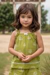 Buy_Petite Pomme_Green Cotton Embroidery Kids Top And Shorts Set_Online_at_Aza_Fashions