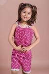 Petite Pomme_Pink Cotton Lace Kids Top And Shorts Set_Online_at_Aza_Fashions