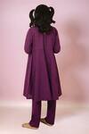 Shop_Samyukta Singhania_Purple Cotton Mirrors Work Anarkali Set _at_Aza_Fashions
