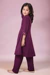 Samyukta Singhania_Purple Cotton Mirrors Work Anarkali Set _at_Aza_Fashions