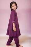 Buy_Samyukta Singhania_Purple Cotton Mirrors Work Anarkali Set 