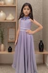 Buy_Petite Pomme_Purple Fabric Flowers Designer Gown _Online_at_Aza_Fashions
