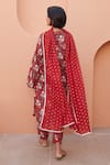 Shop_Gulabo Jaipur_Red Cotton Embroidery Round Neck Anjum Straight Kurta Set _at_Aza_Fashions