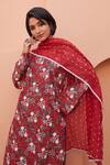 Buy_Gulabo Jaipur_Red Cotton Embroidery Round Neck Anjum Straight Kurta Set 