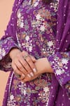 Shop_Gulabo Jaipur_Purple Cotton Embroidery Round Neck Anjum Straight Kurta Set_Online_at_Aza_Fashions