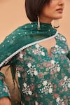 Buy_Gulabo Jaipur_Teal Cotton Embroidery Split V-neck Anjum Green Straight Kurta Set 