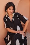 Gulabo Jaipur_Black Cotton Embroidery Collared Khalak Kurta And Pant Co-ord Set _Online_at_Aza_Fashions