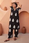Buy_Gulabo Jaipur_Black Cotton Embroidery Collared Khalak Kurta And Pant Co-ord Set _Online_at_Aza_Fashions