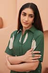 Gulabo Jaipur_Green Cotton Embroidery Collared Khalak Kurta And Pant Co-ord Set _Online_at_Aza_Fashions