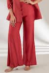 Buy_Ajiesh Oberoi_Red Embroidery Collared Upada Silk Jacket Pant Set _Online_at_Aza_Fashions