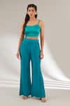 Ajiesh Oberoi_Green Beads, Embroidery Collared Embellished Jacket And Pant Set _Online_at_Aza_Fashions