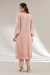 Shop_Ajiesh Oberoi_Pink Dupion, Silk, Rayon Embroidery Round Neck Kurta Set _at_Aza_Fashions